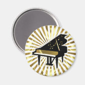Aimant Notes de musique Gold et Black Grand Piano (Recto/Verso)