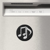 Aimant Notes de musique noir et blanc (In Situ (Lave-vaisselle))