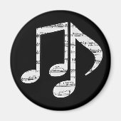 Aimant Notes de musique noir et blanc (Devant)