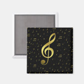 Aimant notes de musique or (Recto/Verso)