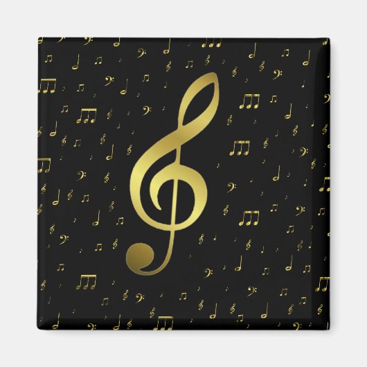 Aimant notes de musique or (Devant)