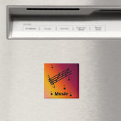 Aimant Notes de musique sur un fond varié (In Situ (Lave-vaisselle))