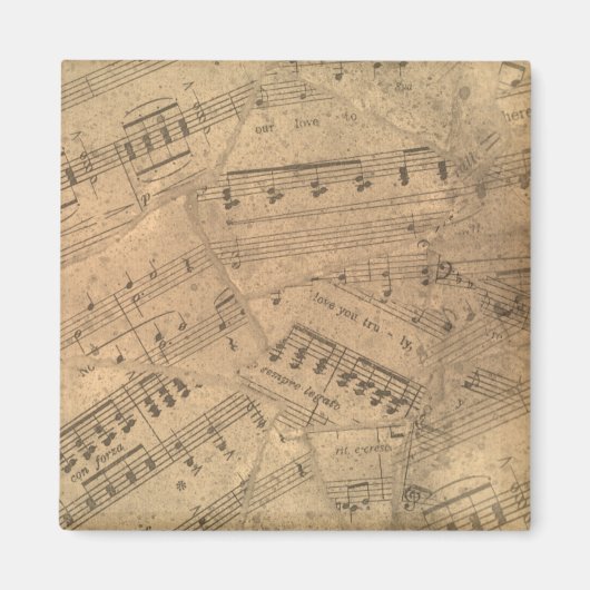 Aimant Notes de Musique Vintage (Devant)