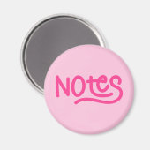 Aimant Notes de typographie manuscrite rose gras (Recto/Verso)