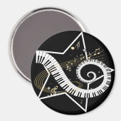 Aimant Notes d'or de l'étoile musicale (Recto/Verso)