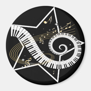 Aimant Notes d'or d'étoile musicale