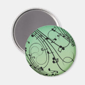 Aimant Notes Fantaisie Design Musique Verte (Recto/Verso)
