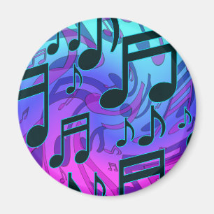Aimant Notes musicales Blue Purple Aqua Motif