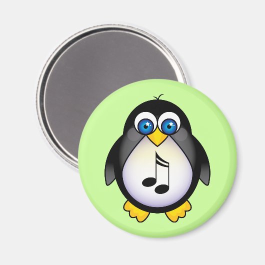 Aimant Notes musicales Cadeau Penguin (Recto/Verso)
