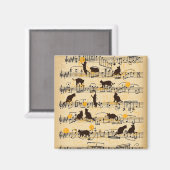 Aimant Notes musicales et chatons (Recto/Verso)