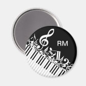 Aimant Notes musicales et touches de piano personnalisées (Recto/Verso)