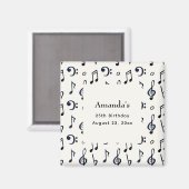 Aimant Notes musicales mignonnes Motif Anniversaire (Recto/Verso)