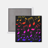 Aimant Notes musicales noir Rainbow (Recto/Verso)