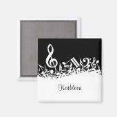 Aimant Notes musicales personnalisées blanches mélangées (Recto/Verso)