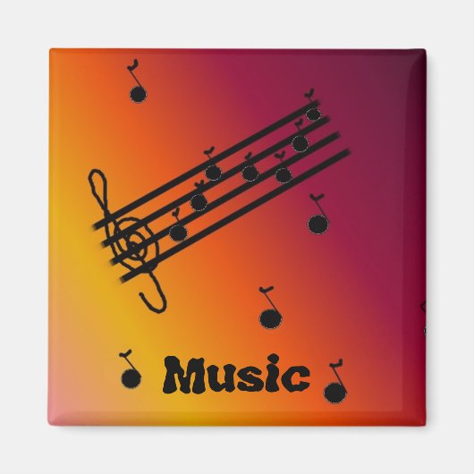 Aimant Notes musicales sur un Arrière - plan Varigated (Devant)