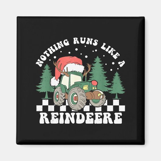 Aimant Nothing Runs Like A Reindeer Funny Christmas Famil (Devant)