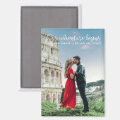 Aimant Notre aventure commence Photo Merci Mariage (Recto/Verso)