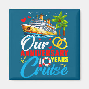 Aimant Notre croisière d'anniversaire de 10 ans couple ma