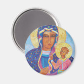 Aimant Notre-Dame de Czestochowa Vierge Noire Pologne (Recto/Verso)