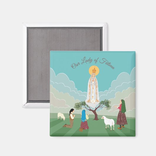 Aimant Notre-Dame de Fatima et les trois bergers (Recto/Verso)