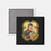 Aimant Notre Dame De L'Aide Perpétuelle Béni Mère Mary Ch (Recto/Verso)