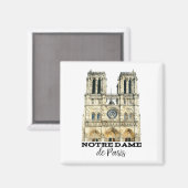 Aimant Notre-Dame de Paris Souvenir France Cathédrale (Recto/Verso)