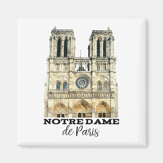 Aimant Notre-Dame de Paris Souvenir France Cathédrale (Devant)