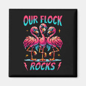 Aimant Notre Flock Rocks Flamant rose mignon Correspondan (Devant)