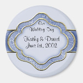 Aimant Notre jour de mariage (bleu) (Devant)