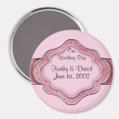 Aimant Notre jour de mariage (Rose) (Recto/Verso)