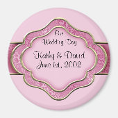 Aimant Notre jour de mariage (Rose) (Devant)