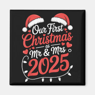 Aimant Notre Premier Noël Comme M. Mme 2025 Couples Marié
