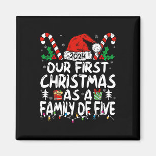 Aimant Notre Premier Noël En Famille De Cinq 2024 Pour N