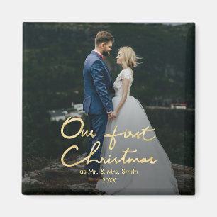 Aimant Notre premier Noël en tant que M. & Mme   Photo d