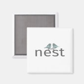 Aimant Notre Texte De Nid Avec Deux Oiseaux (Recto/Verso)