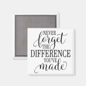 Aimant N'oubliez jamais la différence que vous avez faite (Recto/Verso)