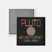 Aimant N'Oubliez Jamais Pluto Retro Funny Space, Science (Recto/Verso)
