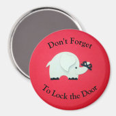 Aimant N'oubliez pas de fermer la porte à clé (Recto/Verso)