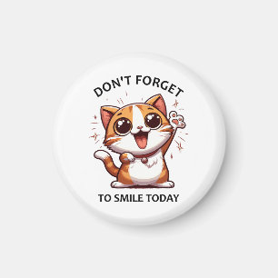 Aimant N'oubliez pas de sourire aujourd'hui drôle Chat He