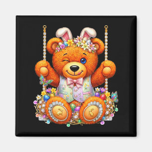 Aimant Nounours mignon ours en peluche clin d'œil panier