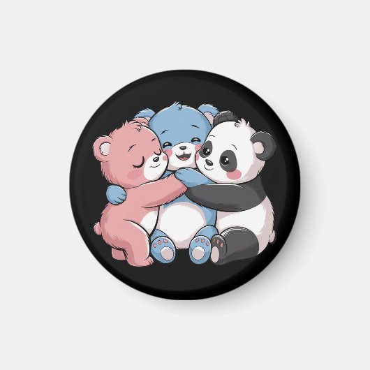 Aimant Nounours mignons avec Panda (Devant)