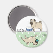 Aimant Nourrir Chien / Chien Fed Carlin mou (Recto/Verso)
