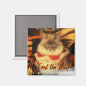 Aimant Nourris le roi ! Votre mème photo d'animal (Recto/Verso)