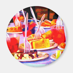 Aimant Nourriture Art Pop Gâteaux Snacks Fourchettes Colo