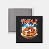 Aimant Nourriture rapide Hamburger Nugget de poulet Gourm (Recto/Verso)
