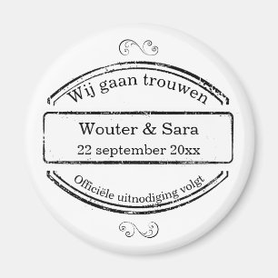 Aimant Nous allons nous marier ronde save la date du ma