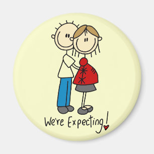 Aimant Nous attendons des T-shirts et des cadeaux de béb