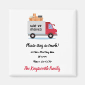 Aimant Nous avons déplacé des camions rouges faire-part p (Devant)