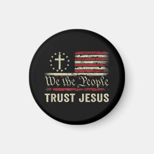 Aimant Nous Le Peuple Confiance Jésus - USA Drapeau Chris