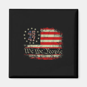 Aimant Nous Le Peuple Distressé Drapeau Rétro 45 47 Trump